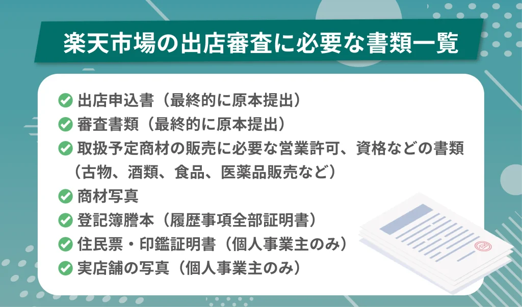楽天市場の出店審査に必要な書類一覧