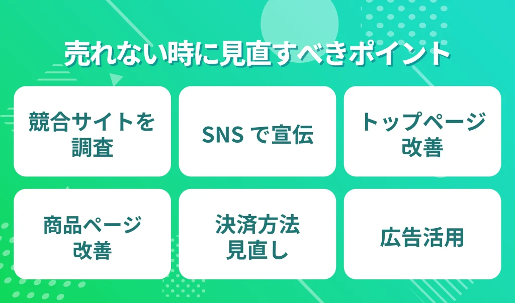 ECサイト全く売れない時に見直すべきポイント