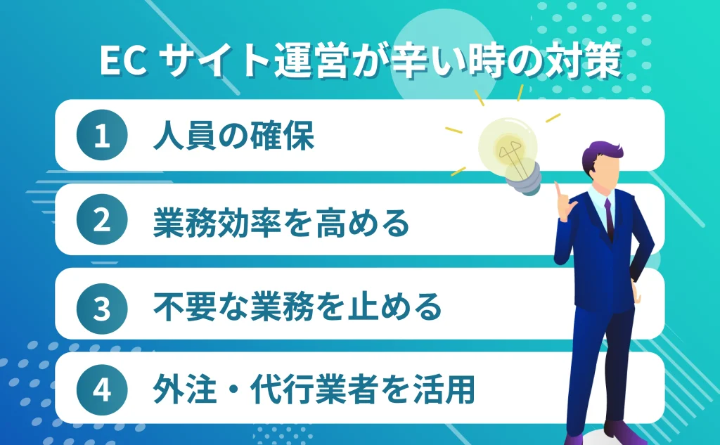 ECサイト運営が辛い時の対策【少しでもラクにするための工夫】