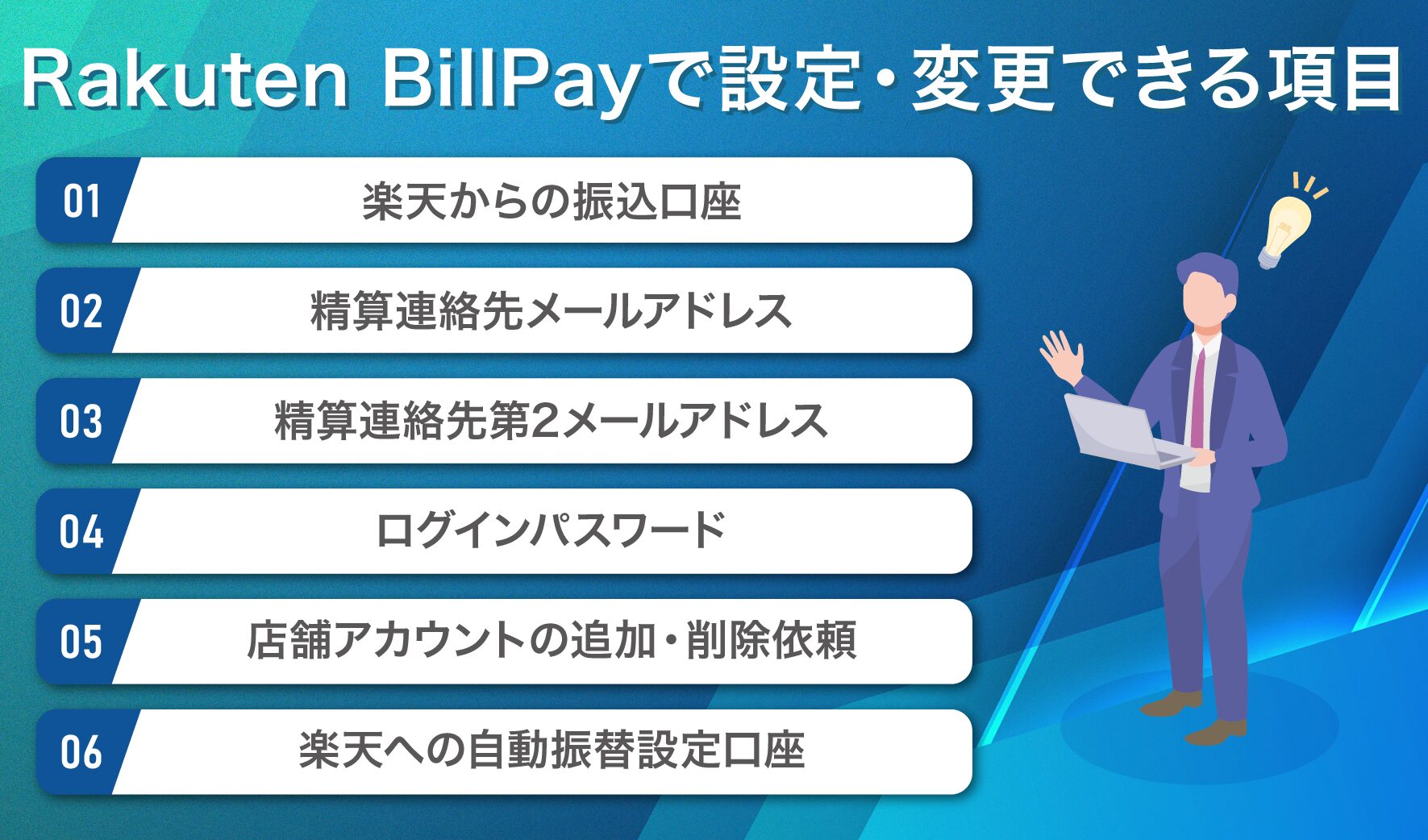 Rakuten BillPayで設定・変更できる項目