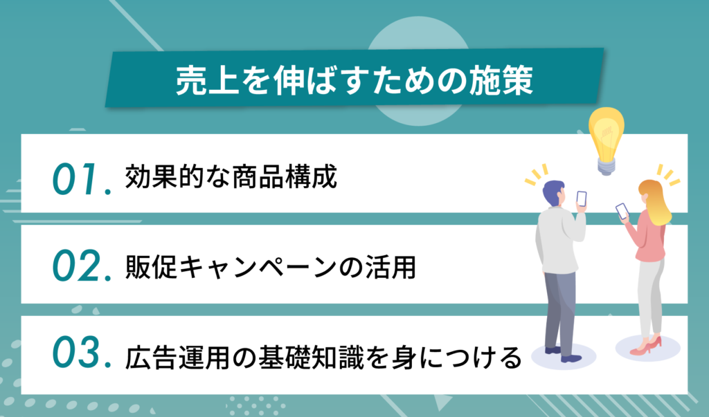 売上を伸ばすための施策