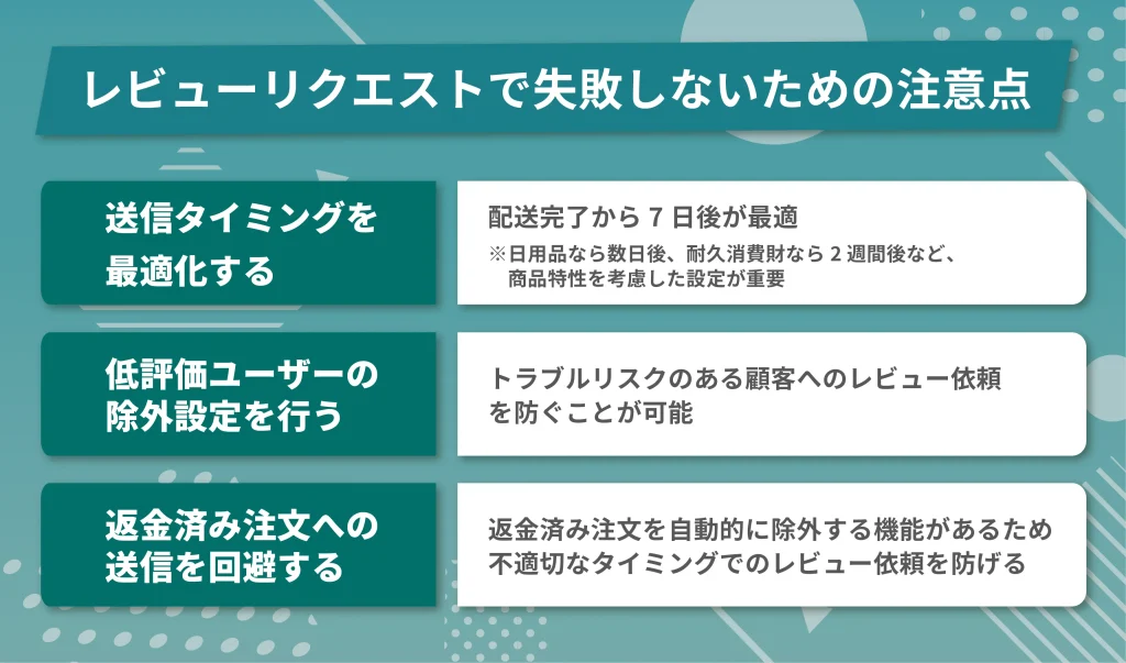レビューリクエストで失敗しないための注意点