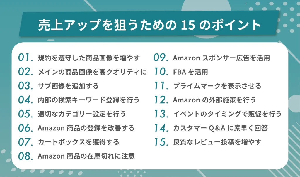 Amazonで売上アップを狙うための15のポイント